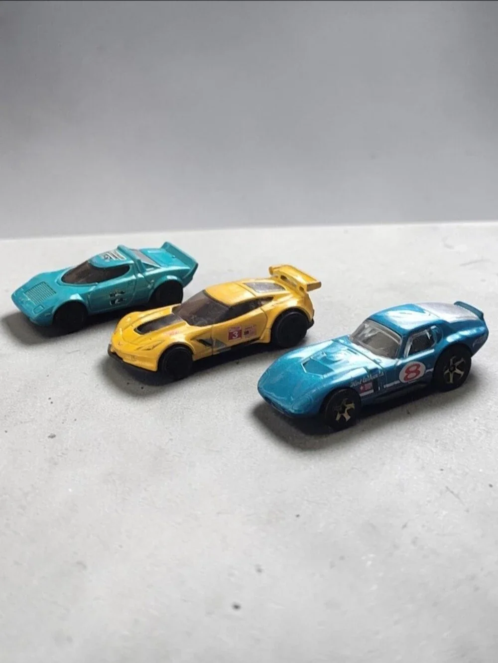 (Lot Of 3) Assorted Hot Wheels/ Shelby Cobra/ Lancia Stratos/ Chevrolet Corvette